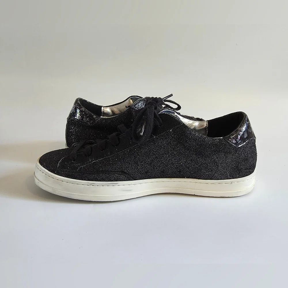 P448 John Black Glitter Sneakers Size 36